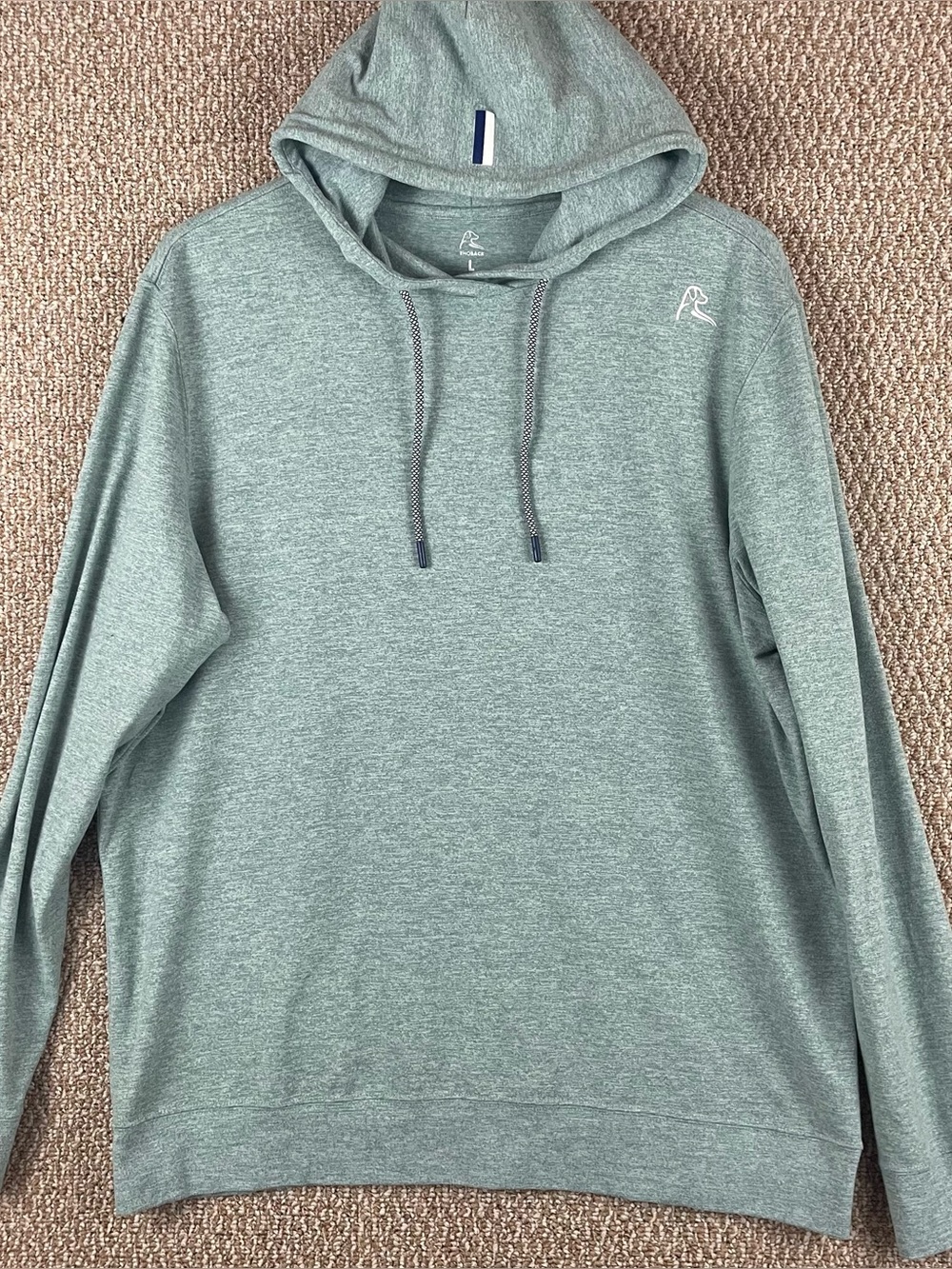 Rhoback Hesi Performance Hoodie Mens Large Heather Ponderosa Green Pullover D9